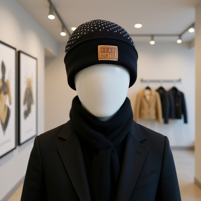 کلاه بافتنی اکریلیک KOT 462 طرح خال‌خالی پچ HEAD HUNTER یونیسکس - تصویر 6