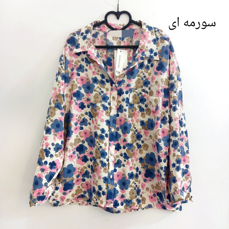 شومیز گل‌دار زنانه آستین بلند یقه برگردان مدل 01 - تصویر 6