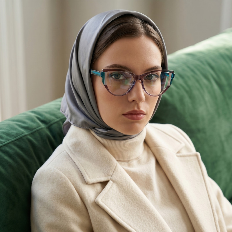 فریم عینک طبی گربه‌ای زنانه مدل PS8829C511-P181 مناسب تمام فرم‌های صورت - تصویر 6