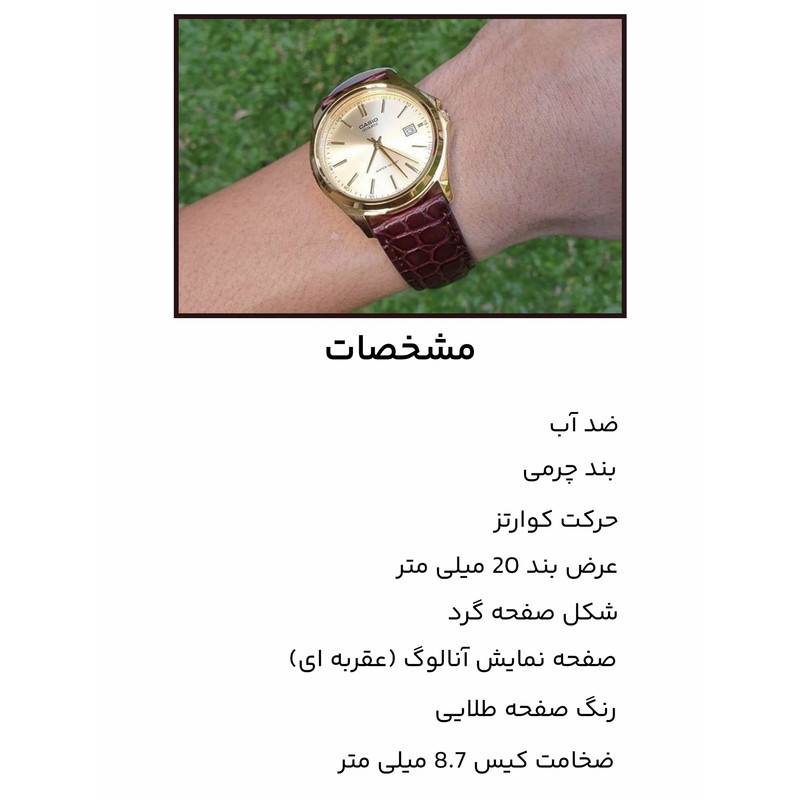 ساعت مچی عقربه‌ای مردانه کاسیو طرح کلاسیک و صفحه مشکی - تصویر 11
