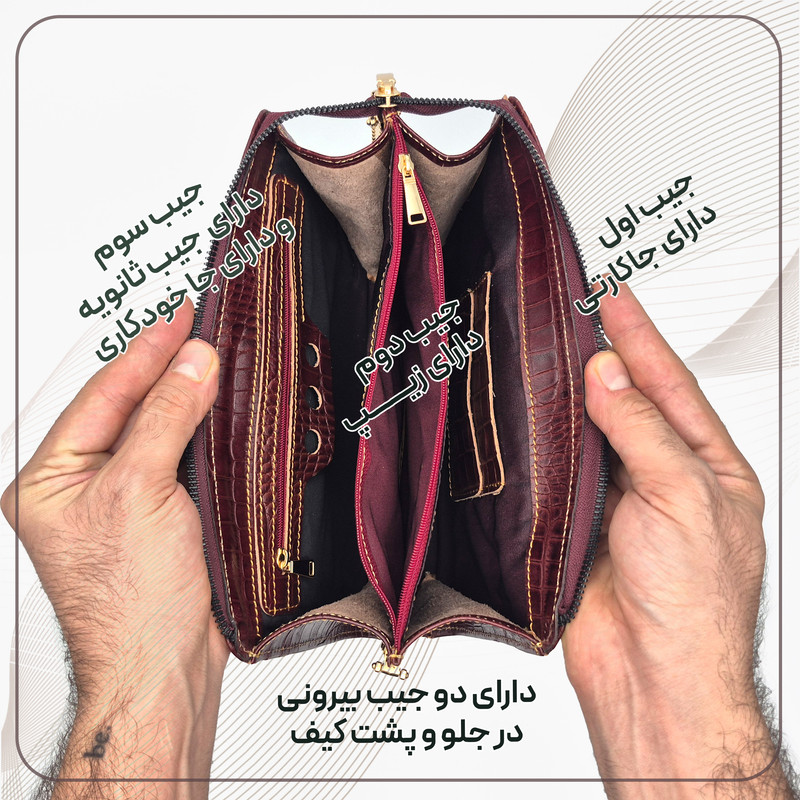 کیف دوشی زنانه چرم طبیعی طرح شیک و چندمنظوره - تصویر 7