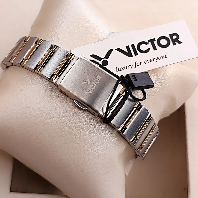 ساعت مچی کوارتز زنانه ویکتور فرانسه مدل V5762 چهارگوش استیل - تصویر 7