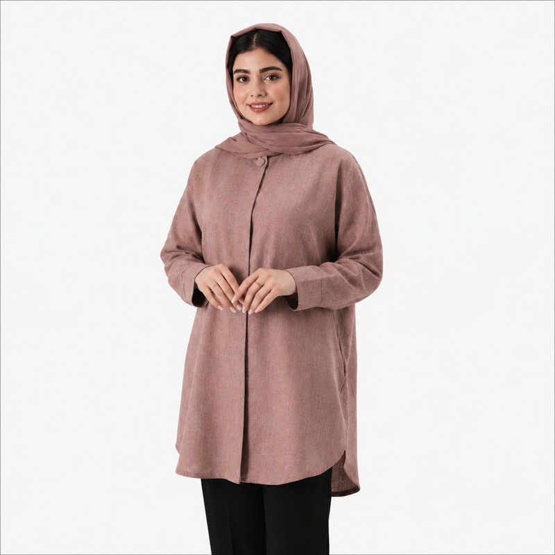 رویه زنانه مدل صوفیا پشت‌پیله یقه گرد دکمه مخفی آستین سه‌ربع - تصویر 11
