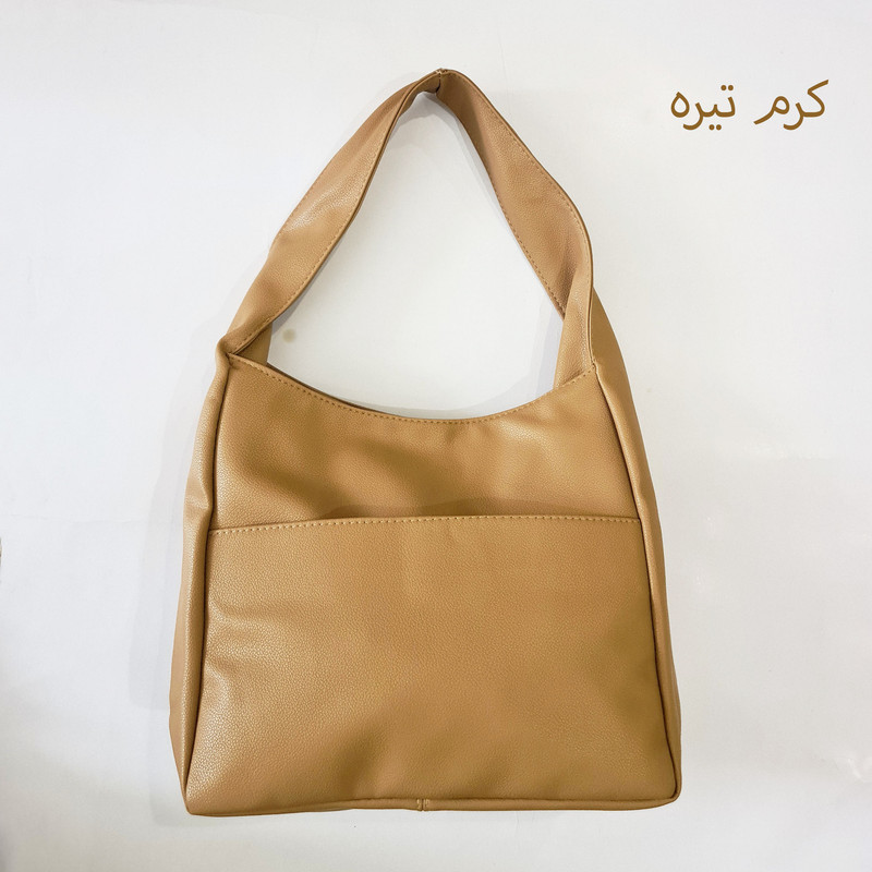 کیف رودوشی زنانه چرم مصنوعی درجه یک با جیب دکمه‌دار و زیپ - تصویر 4