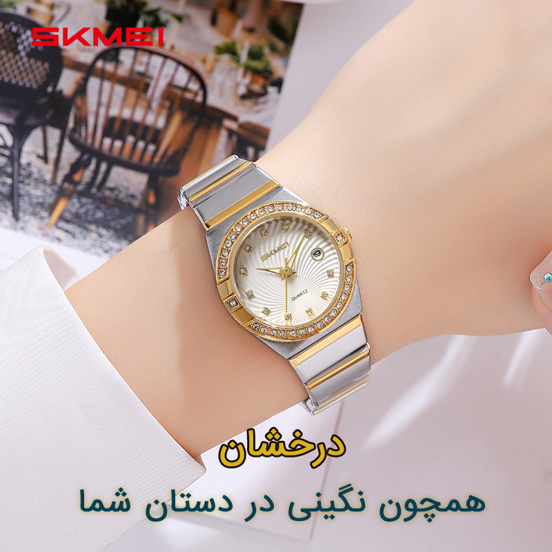 ساعت مچی زنانه اسکمی مدل 2342 TGD نگین‌دار - تصویر 9