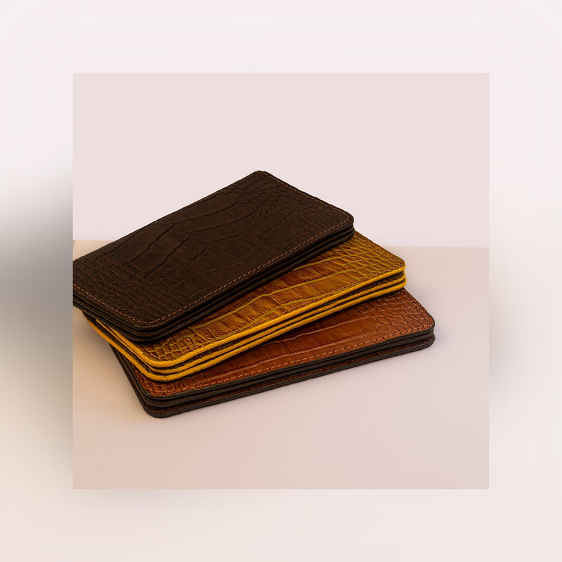 کیف پول چرم عطارد مدل K06 چرم طبیعی کروکو ۱۹ در ۹ سانتی - تصویر 5