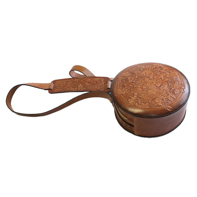 کیف دوشی دست دوز زنانه چرم طبیعی طرح مرغ عشق