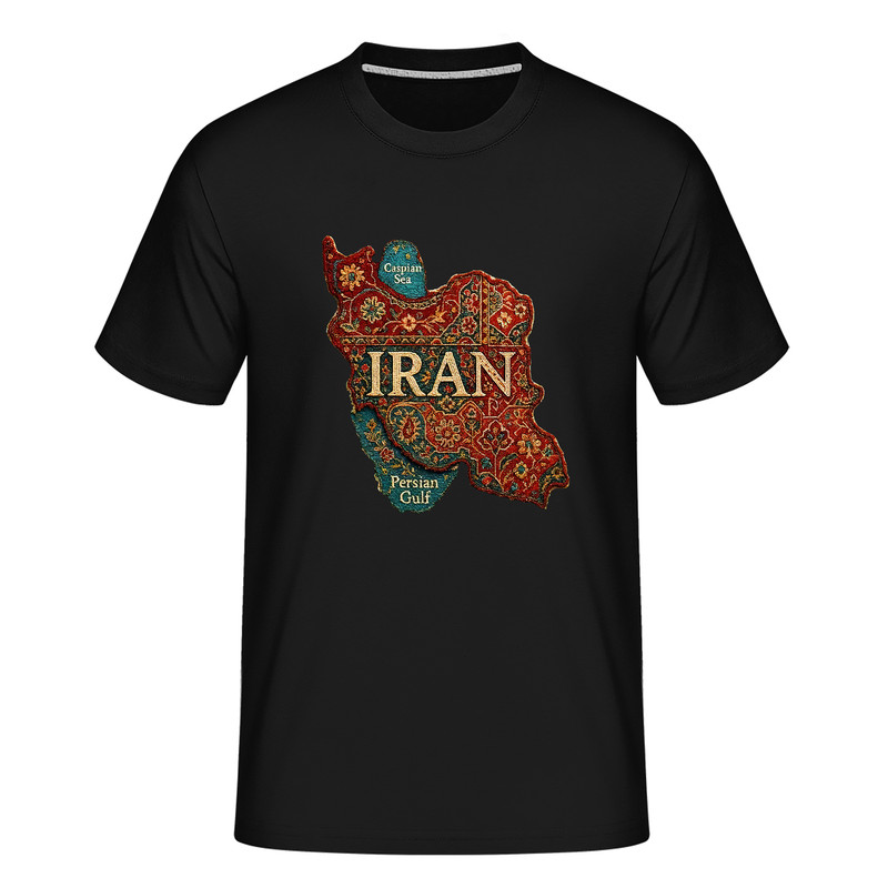 تی‌شرت یونiseks آستین کوتاه یقه گرد طرح نقشه ایران کد 9
