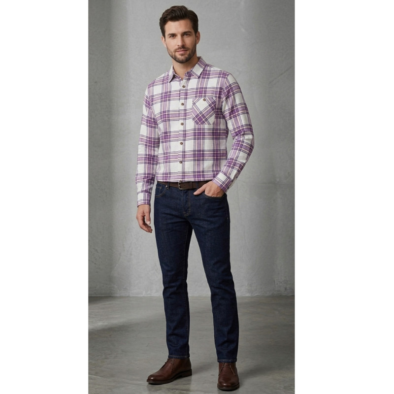 پیراهن مردانه آستین‌بلند چهارخانه برند تیمبرلند مدل FLANNEL-WH - تصویر 3
