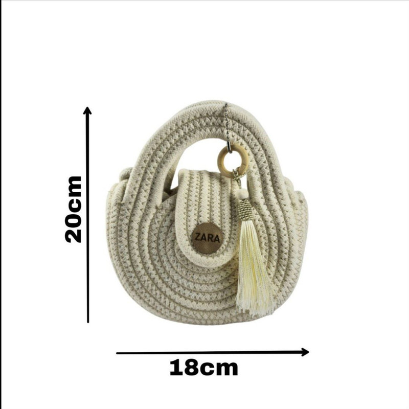 کیف رودوشی زنانه مدل Luna کد AC-04 حصیری - تصویر 6