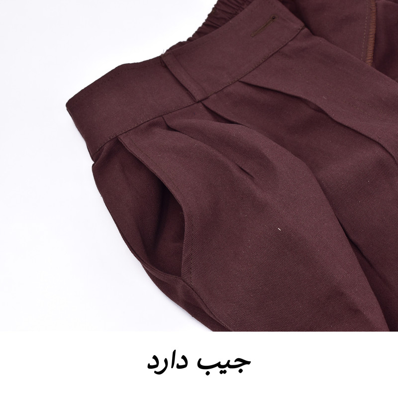 شلوار مام استایل زنانه بیگلوا مدل M5737 کتان کرم - تصویر 30