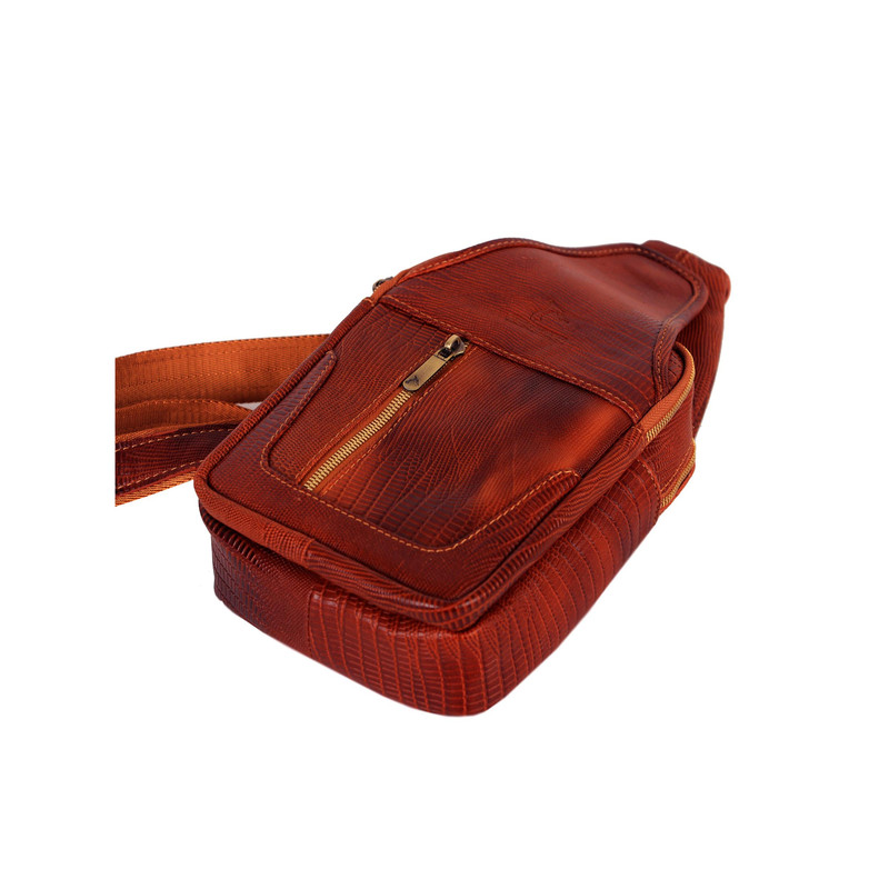 کیف کراس بادی چرم طبیعی بارز طرح لیزارد مردانه و زنانه - تصویر 6