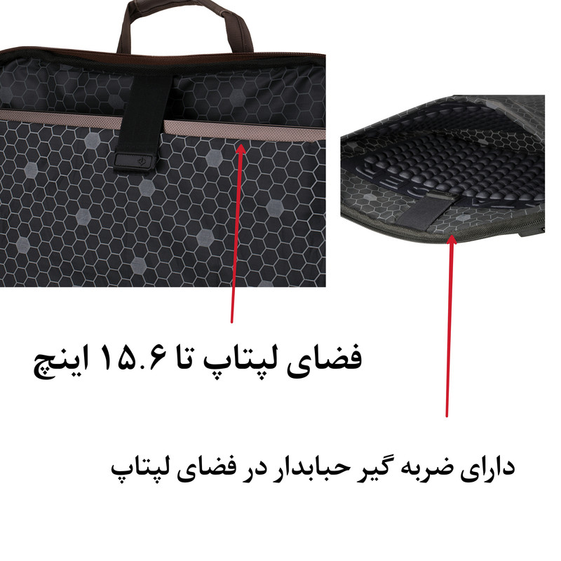 کیف اداری تنسر برای حمل لپ‌تاپ ۱۵.۶ اینچ ضد ضربه - تصویر 21