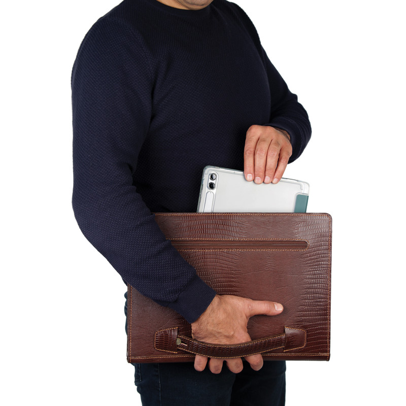 کیف دستی چرم بارز مدل DF40 لیزارد طبیعی - تصویر 14