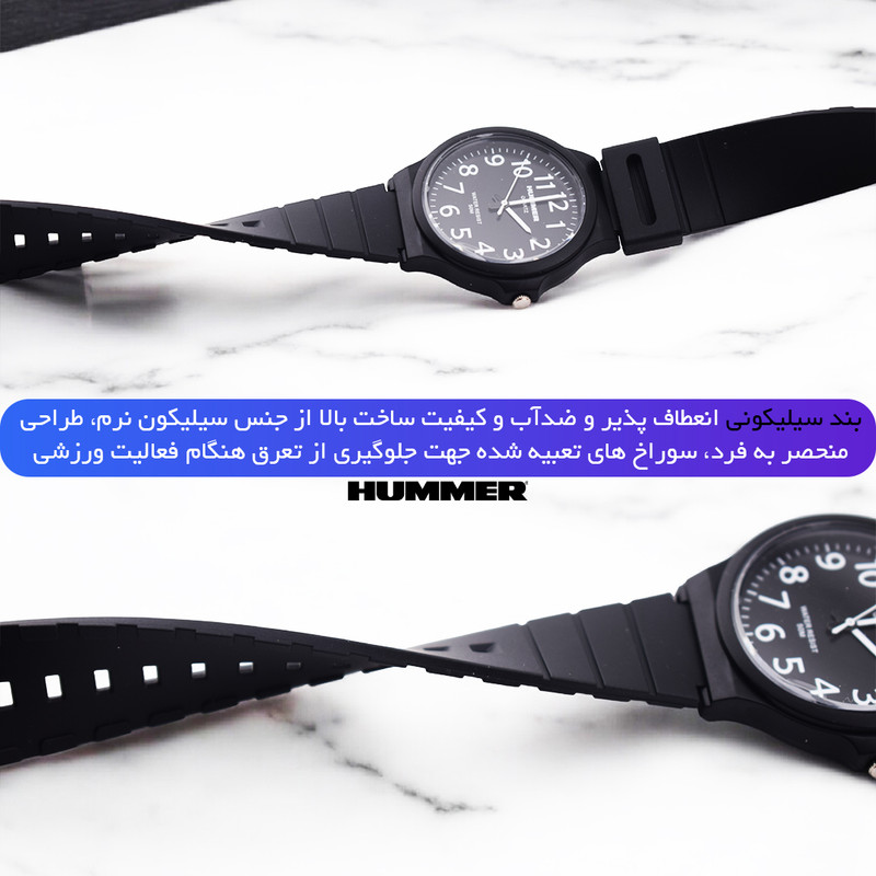 ساعت مچی عقربه‌ای مردانه هامر بدنه رزین مقاوم و بند سیلیکونی - تصویر 29