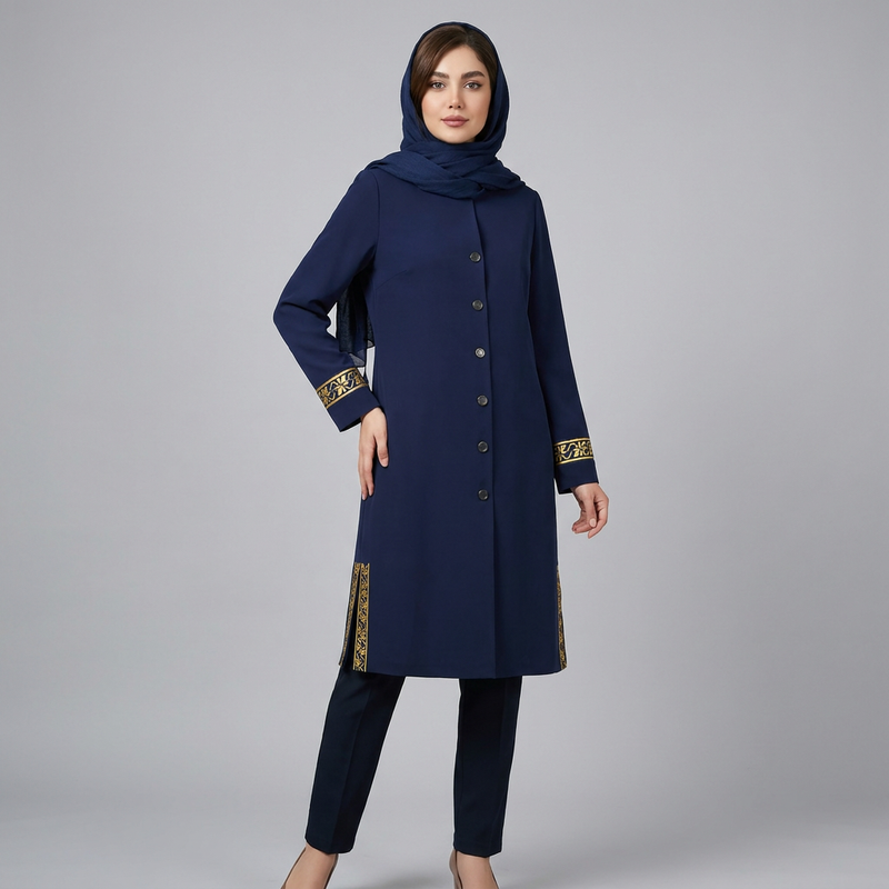 مانتو زیر زانو زنانه مدل SA784 - تصویر 6