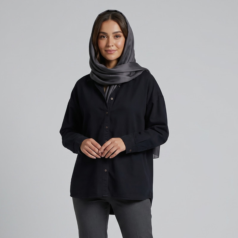 شومیز زنانه آستین بلند یقه برگردان ایکس‌ساید مدل S6BL03Z8
