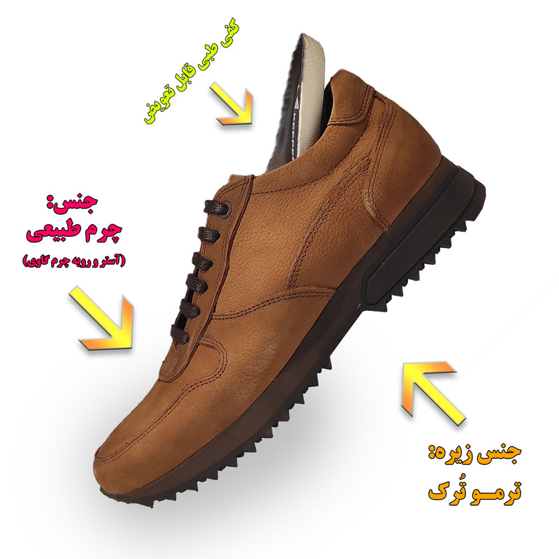 کفش روزمره مردانه چرمی کلاسیک و مدرن - تصویر 3