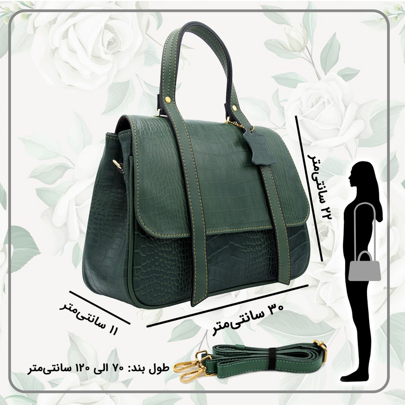 کیف دستی زنانه چرم طبیعی مدل FTH146C جادار - تصویر 6