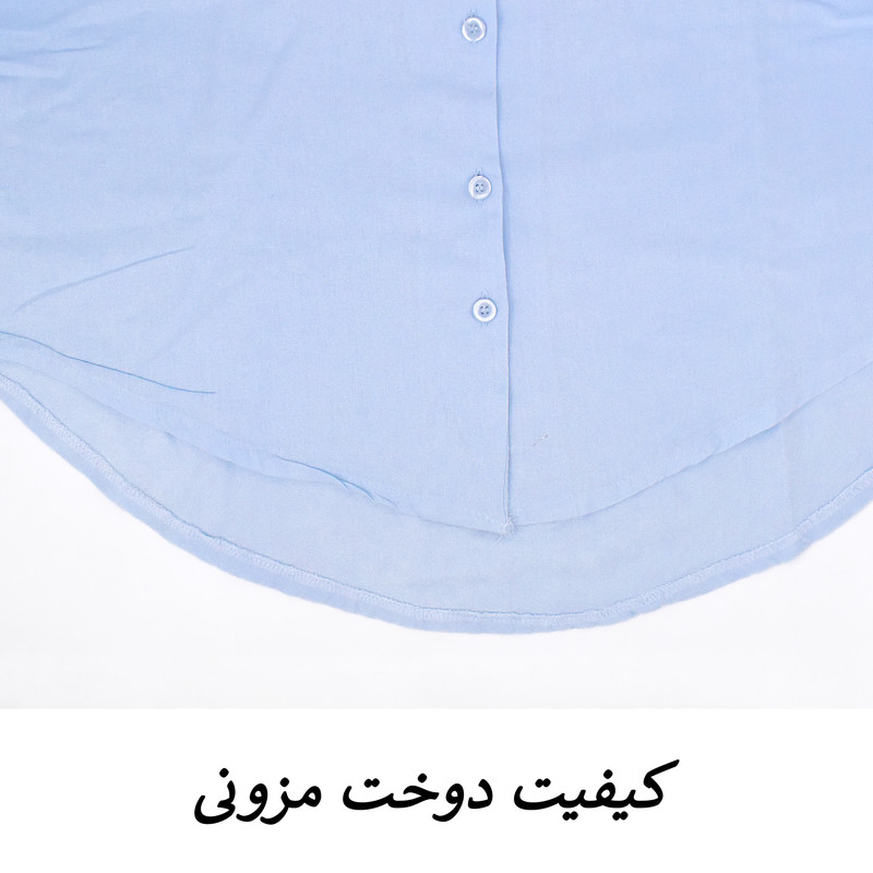 شومیز لینن زنانه مدل نراوا 4155 آستین پفی یقه برگردان قهوه‌ای - تصویر 10