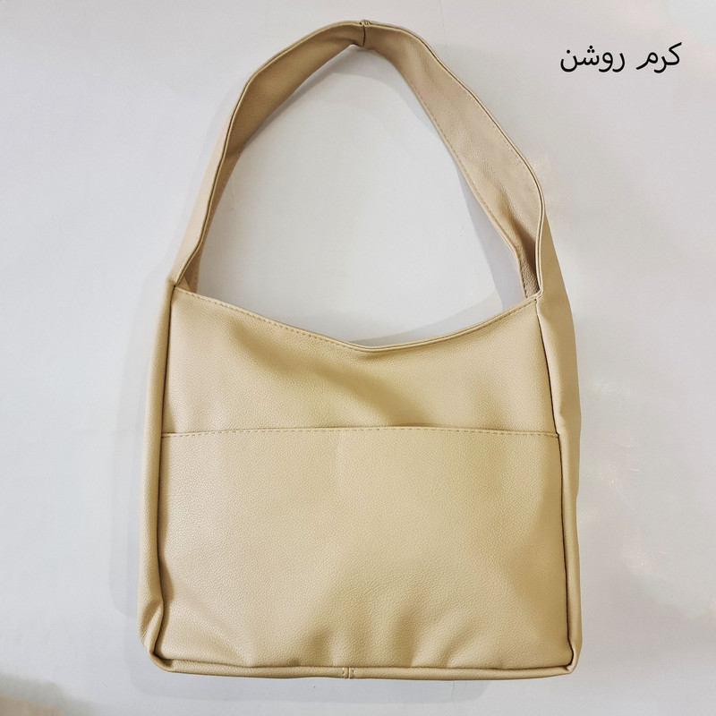 کیف رودوشی زنانه چرم مصنوعی درجه یک با جیب دکمه‌دار و زیپ - تصویر 3