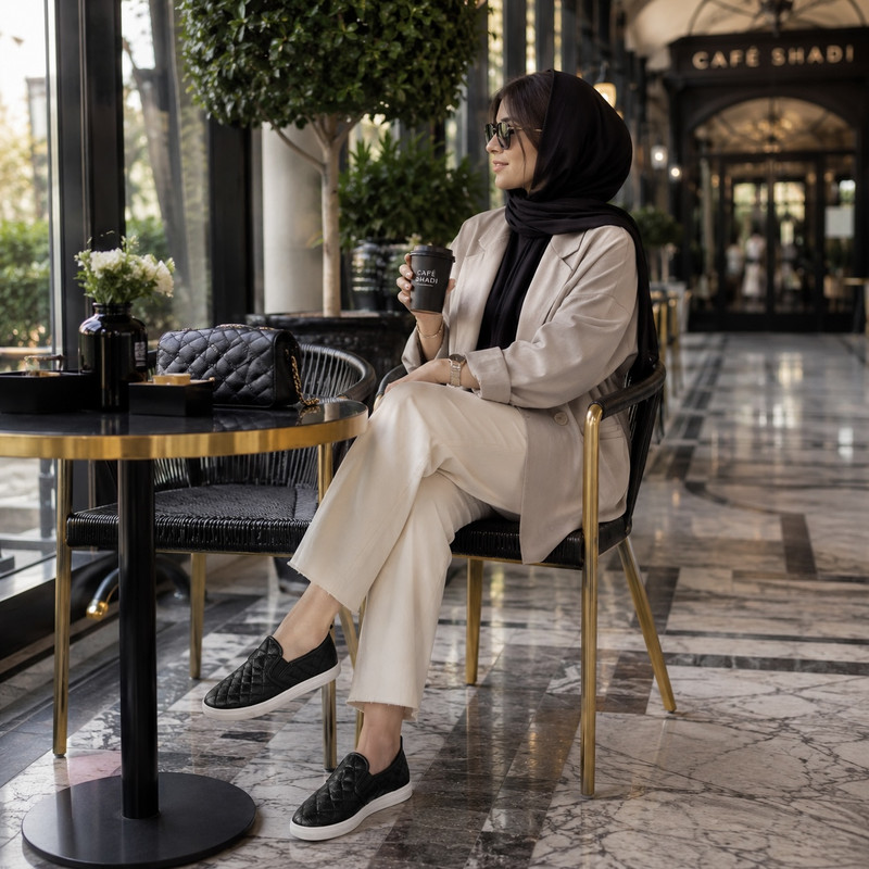 کفش کالج زنانه آردن مدل Comfort Plus کتان تنفسی - تصویر 4