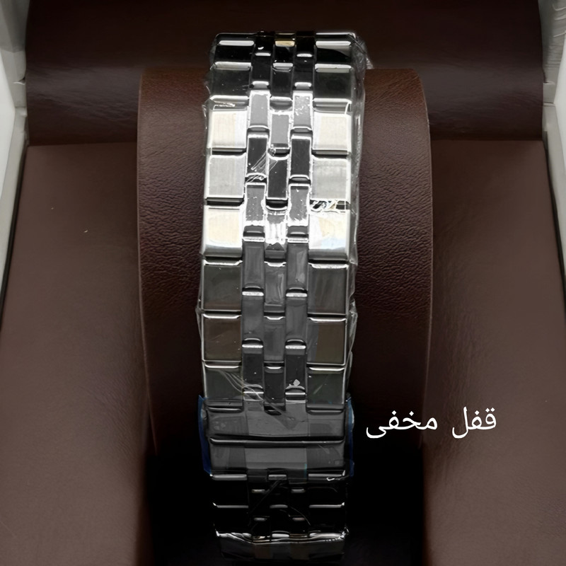 ساعت مچی عقربه‌ای کوارتز مردانه بین باند استیل صفحه طرحدار - تصویر 6