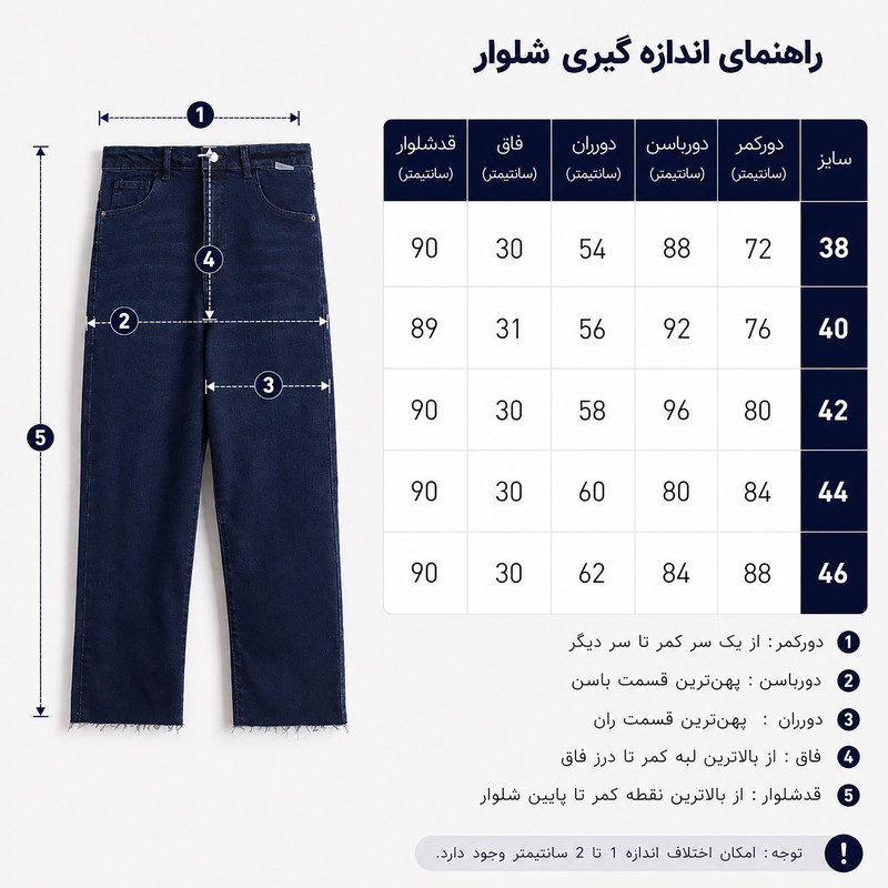 شلوار جین واید استریت زنانه مدل ۱۷۱۲۴ - تصویر 6