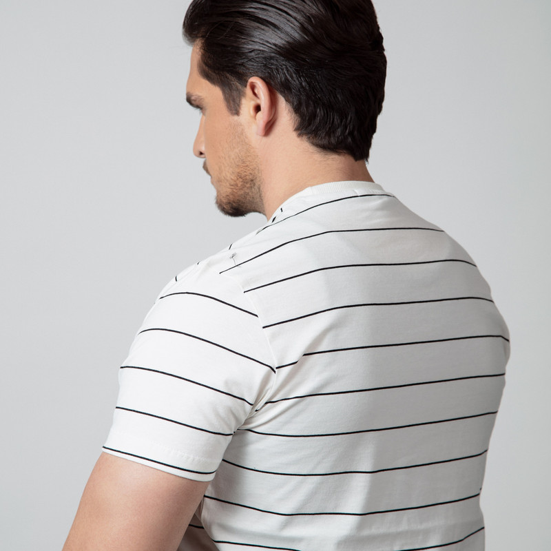 تی‌شرت مردانه آستین کوتاه باینت مدل ۷۶۷-۶ طرح راه‌راه - تصویر 28
