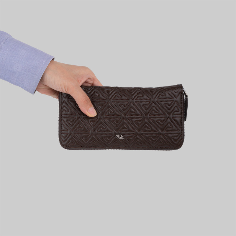 کیف پول چرم مشهد مدل D5115-001-01 طرح‌دار زیپ‌دار - تصویر 15