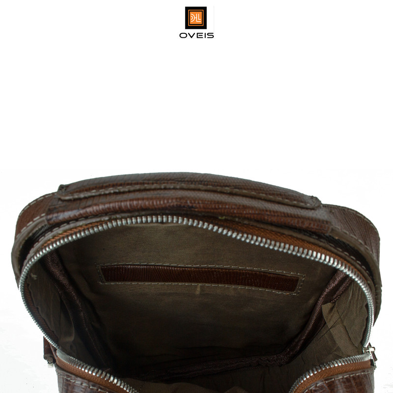 کیف رودوشی مردانه چرم اویس K12007_L طرح سوسماری - تصویر 9