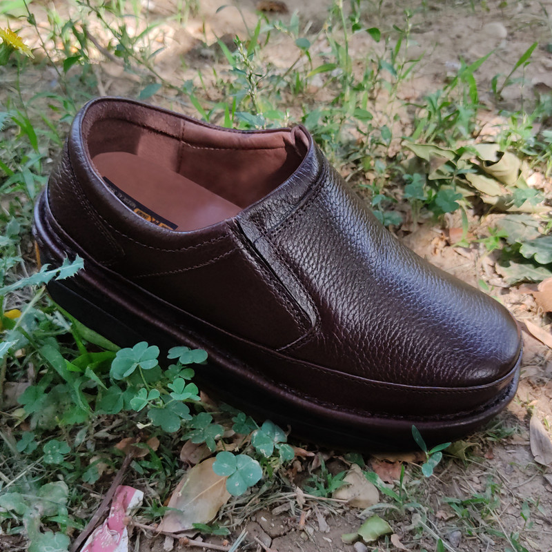 کفش طبی مردانه چرم تبریز مدل آسایش قهوه‌ای تیره - تصویر 8