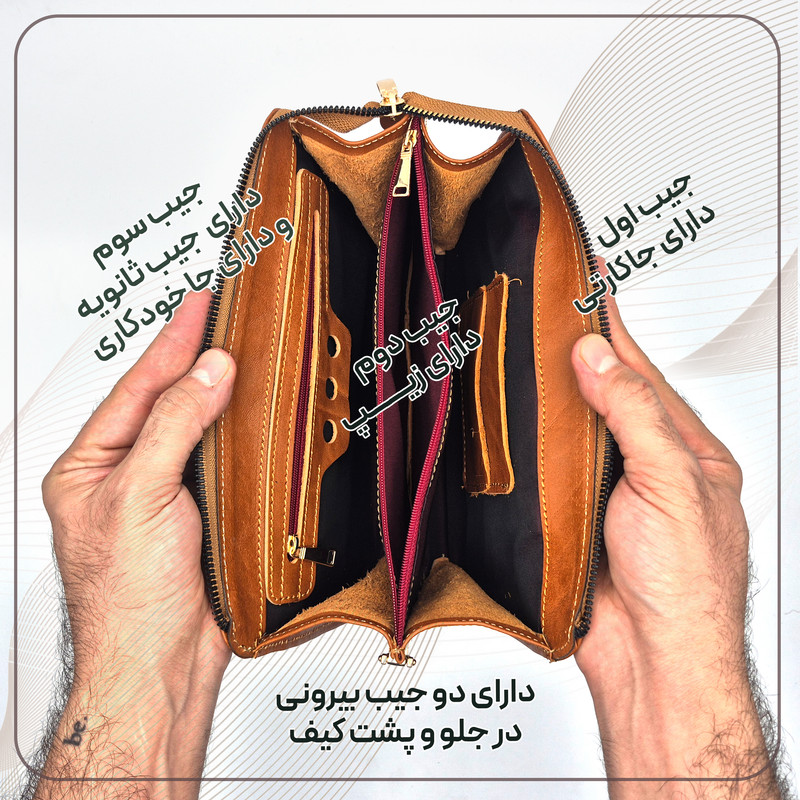کیف رودوشی زنانه چرم طبیعی با یراق‌آلات مقاوم - تصویر 7