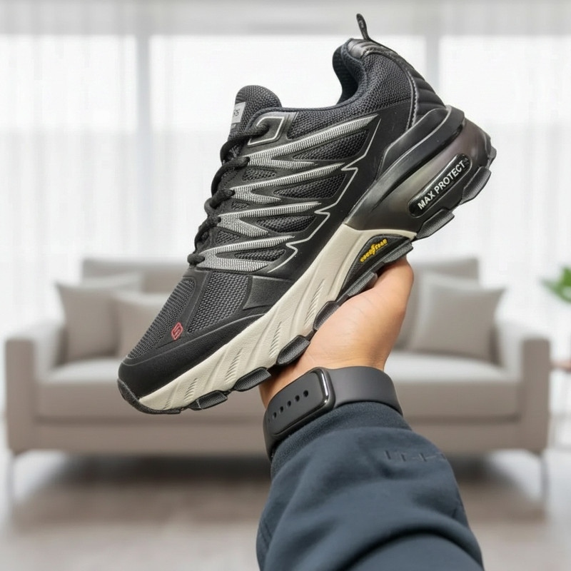 کفش پیاده‌روی ski MAX سبک با زیره مقاوم و رنگ مشکی - تصویر 4