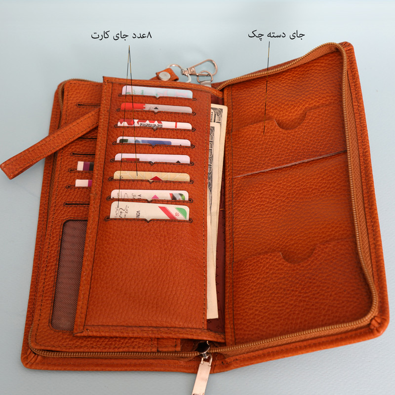 کیف دسته چک چرم زیگما مدل حافظ ساخت دست‌دوز - تصویر 31