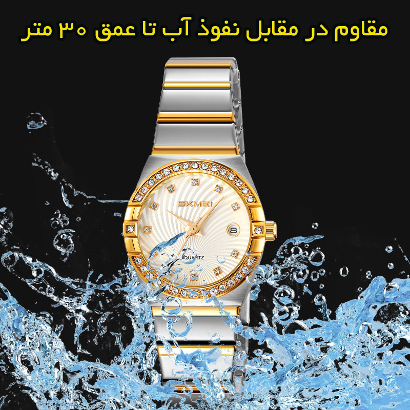 ساعت مچی زنانه اسکمی مدل 2342 TGD نگین‌دار - تصویر 3
