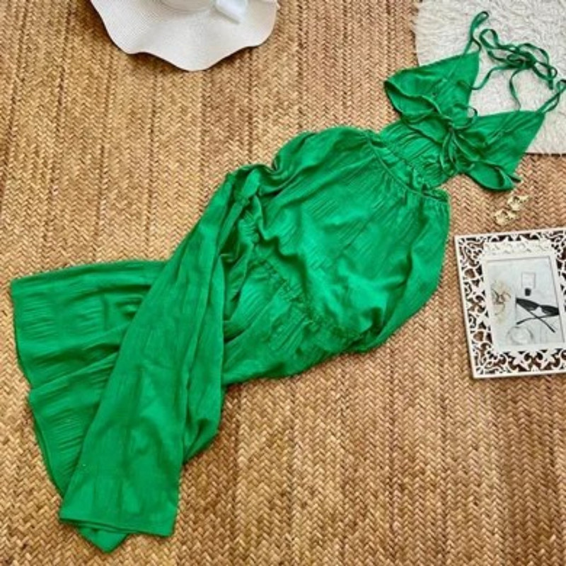 پیراهن ساحلی زنانه مدل ۱۹۵۴ تک‌سایز کرپ برجسته - تصویر 10