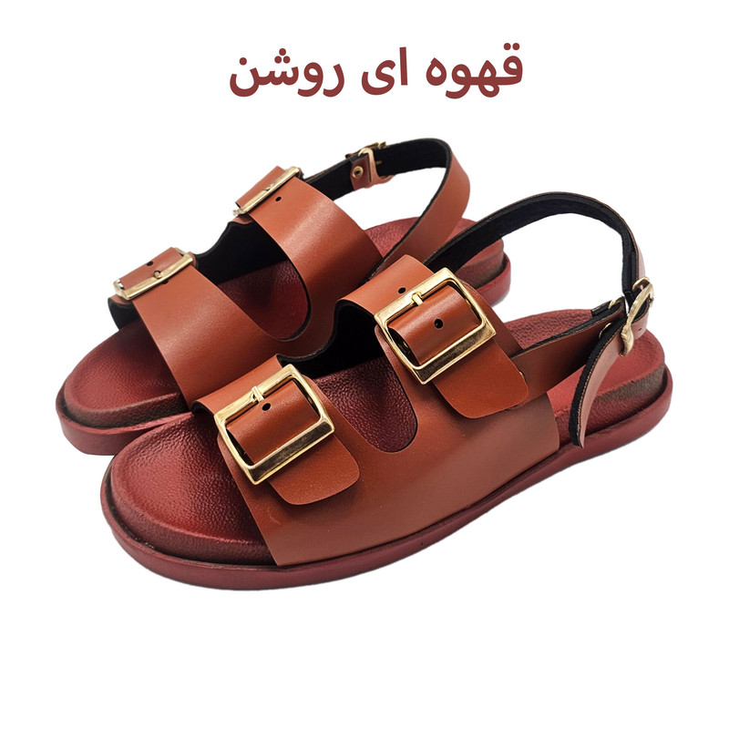 صندل زنانه سیی مدل دو سگک طبی با زیره پلیمر - تصویر 11
