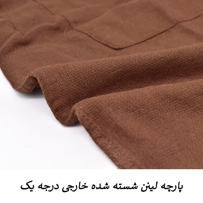 پیراهن آستین بلند یقه برگردان مردانه لینن با دو جیب سینه - تصویر 72