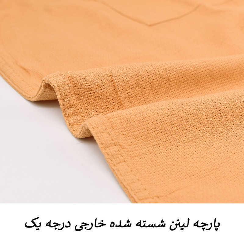 پیراهن آستین بلند یقه برگردان مردانه لینن با دو جیب سینه - تصویر 26
