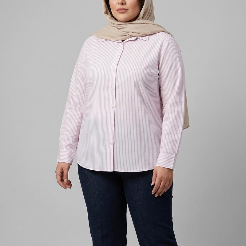 شومیز زنانه تایم اند تور راه‌راه آستین بلند ۶۰٪ پنبه ۳۶٪ پلی‌استر بازیافتی