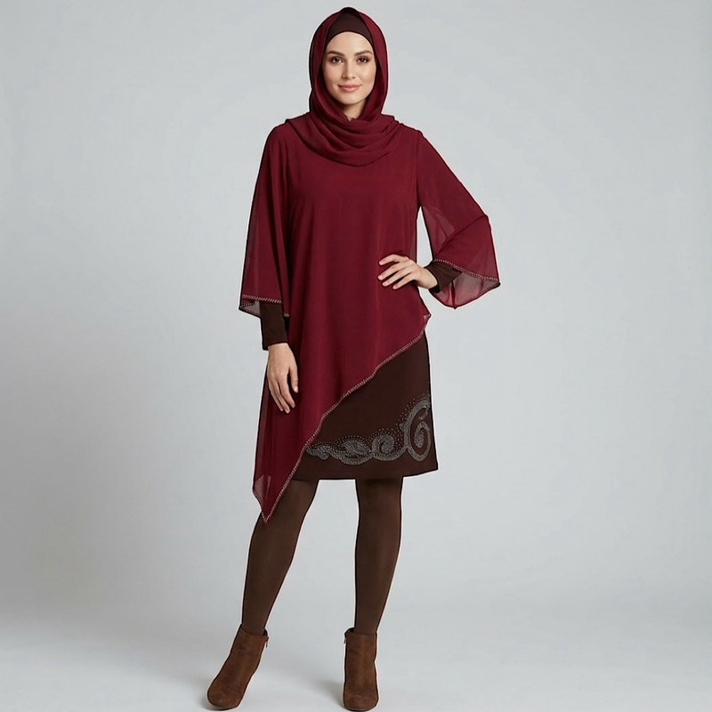 پیراهن یقه‌گرد زنانه مدل H-23976