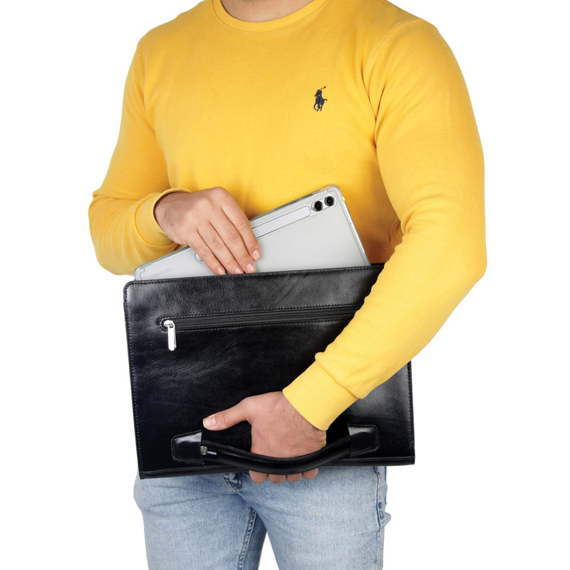 کیف دستی چرم طبیعی بارز مدل DF40 مناسب مدارک A4 - تصویر 15