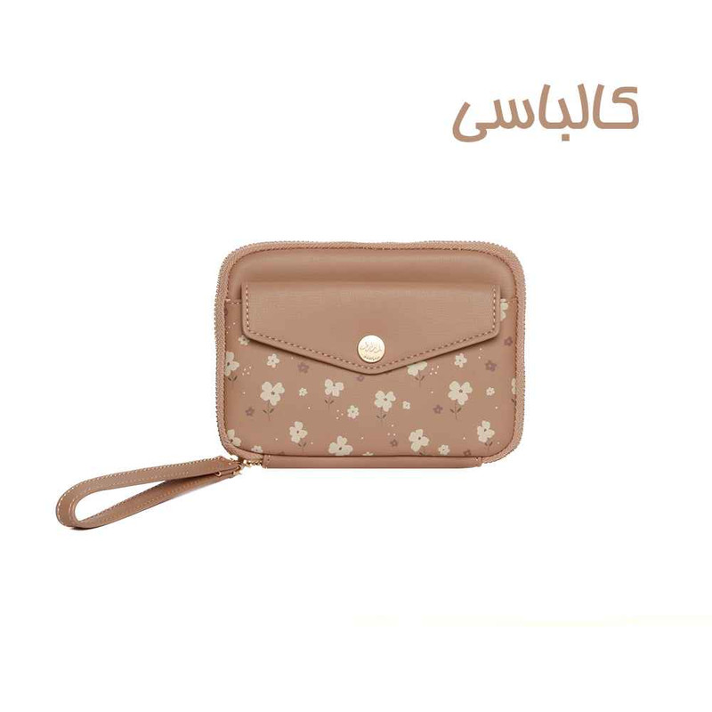 کیف پول زنانه پرتیزس PT25-1330 طرح گل چرم مصنوعی بند کوتاه - تصویر 5